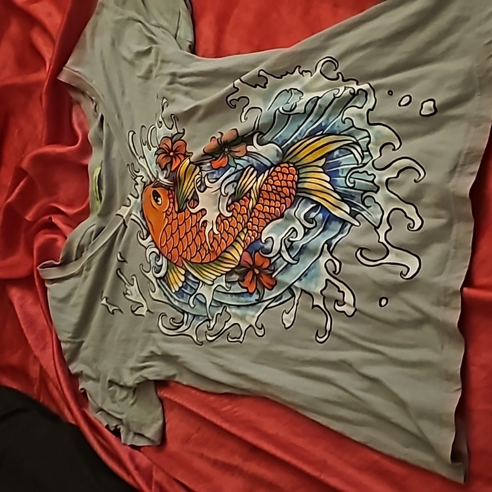 Lightweight Ed Hardy with koiyfish.